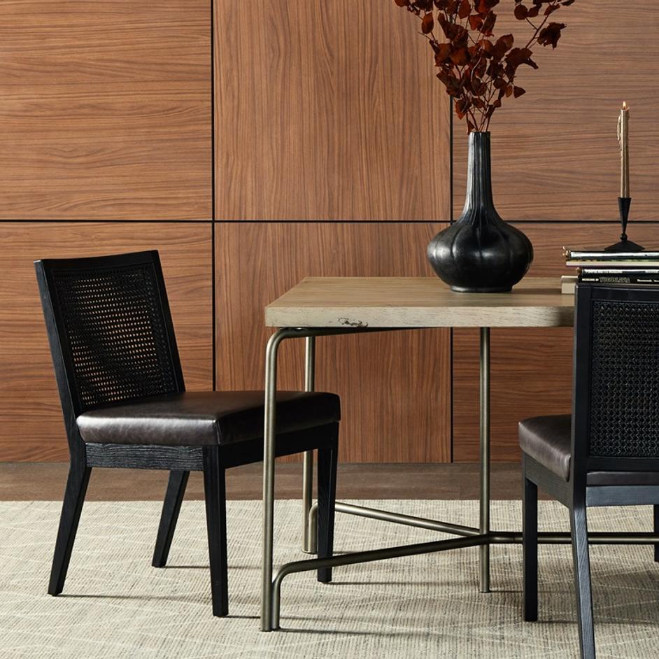 Antonia Armless Dining Chair In Black by FOUR HANDS