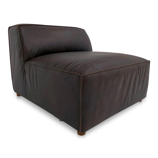 Form Slipper Chair Espresso Brown Leather by Moes Home