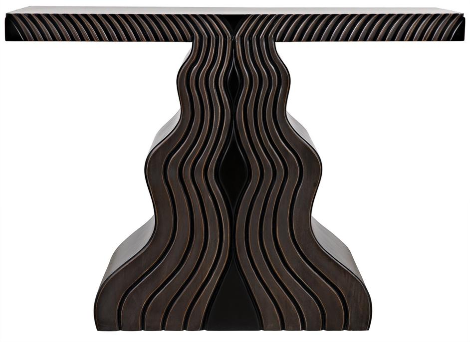 Ray Mahogany and Veneer Console in Pale with Light Brown Highlights by Noir Furniture
