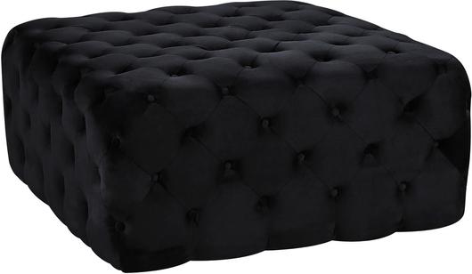Laurie Ottoman/Bench In Black Velvet by Meridian Furniture