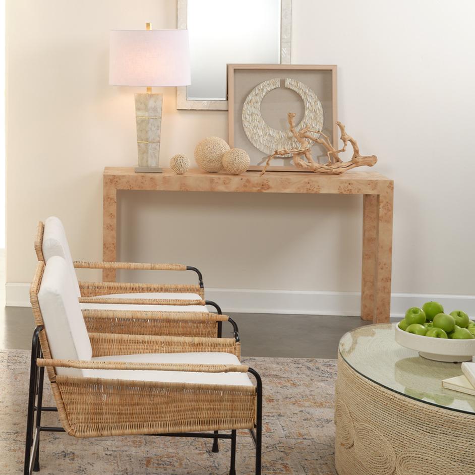 Archer Burl Wood Console, Natural by Jamie Young