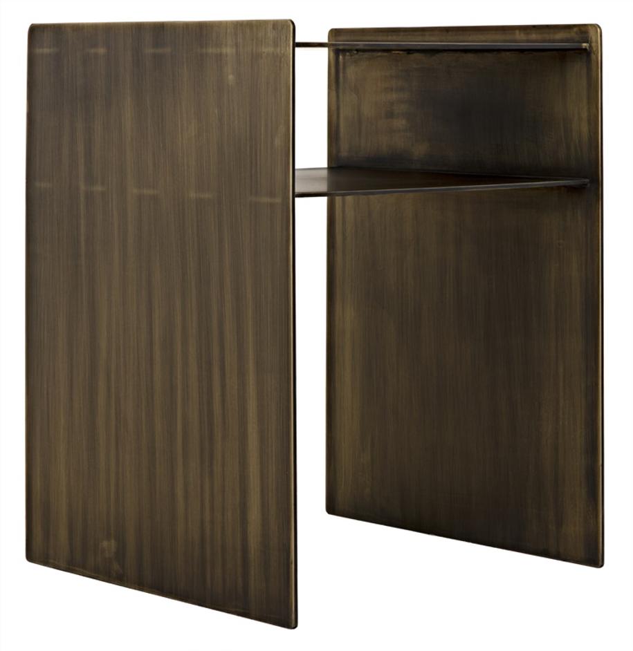 Cyrus Side Table, Aged Brass by Noir Furniture