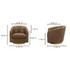 Oscy Leather Swivel Chair Tan by Moes Home