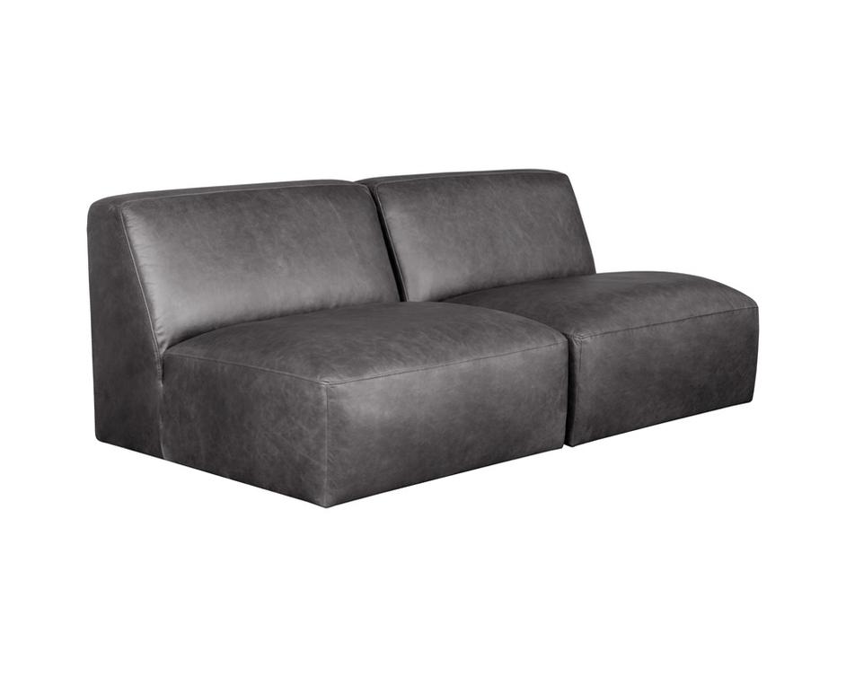 Watson Modular - Armless Chair - Marseille Black Leather by Sunpan