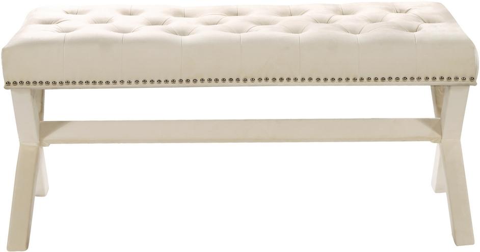 Herbert Bench In Cream Velvet by Meridian Furniture