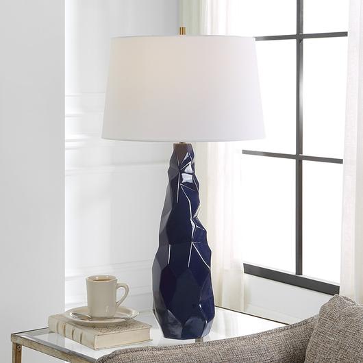 Kavos Geometric Blue Table Lamp by Uttermost