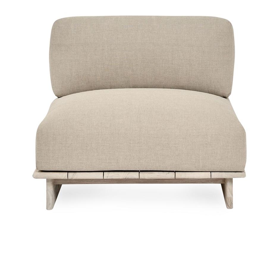 Livia Teak Outdoor Armless Chair Taupe by Classic Home