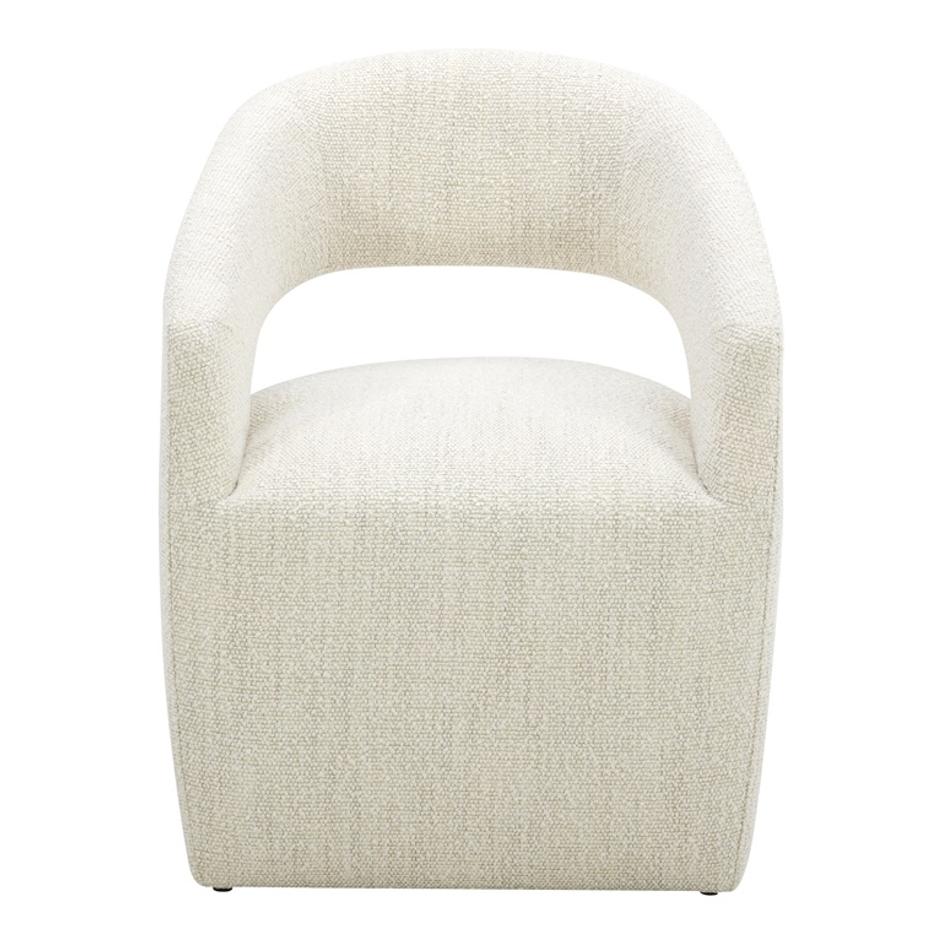 BARROW ROLLING DINING CHAIR PERFORMANCE FABRIC WHITE MIST by Moes Home