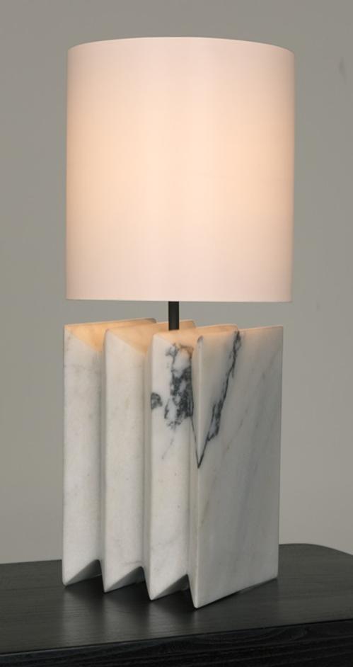 Jman Lamp with Silk Shade by Noir Furniture