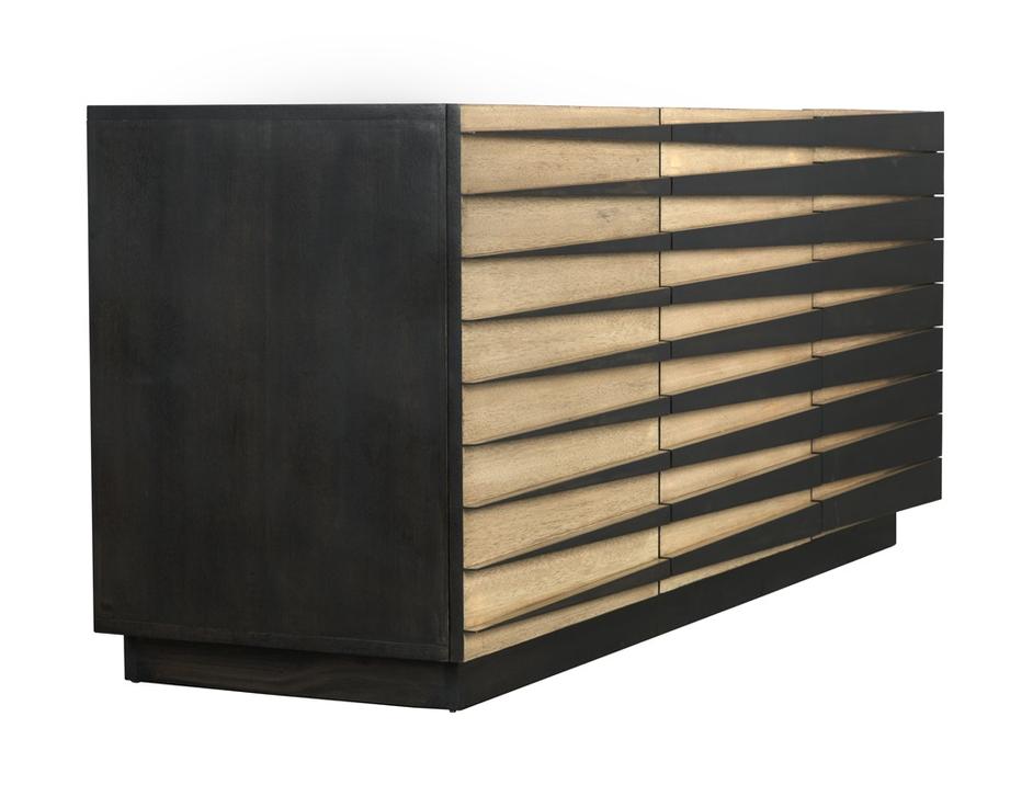 Tyson Sideboard in Ebony and Washed Walnut Finish by Noir Furniture