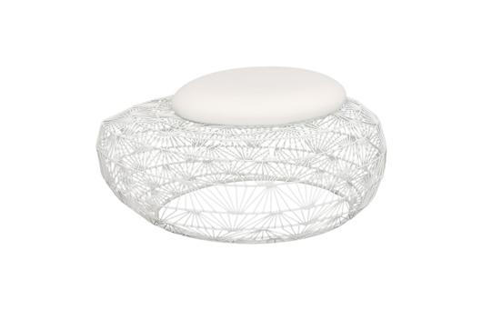 Wire Mesh Stone Stool With Cushion, Small by Phillips Collection
