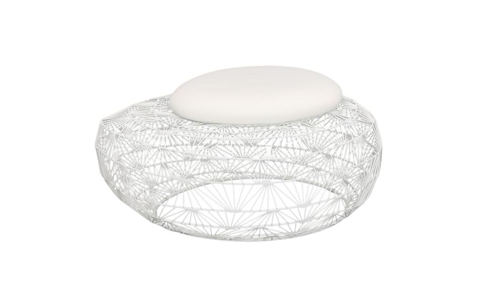 Wire Mesh Stone Stool With Cushion, Small by Phillips Collection