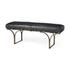 Jessie 55L x 16W Black Leather Seat W/Gold Metal Base Accent Bench by Mercana