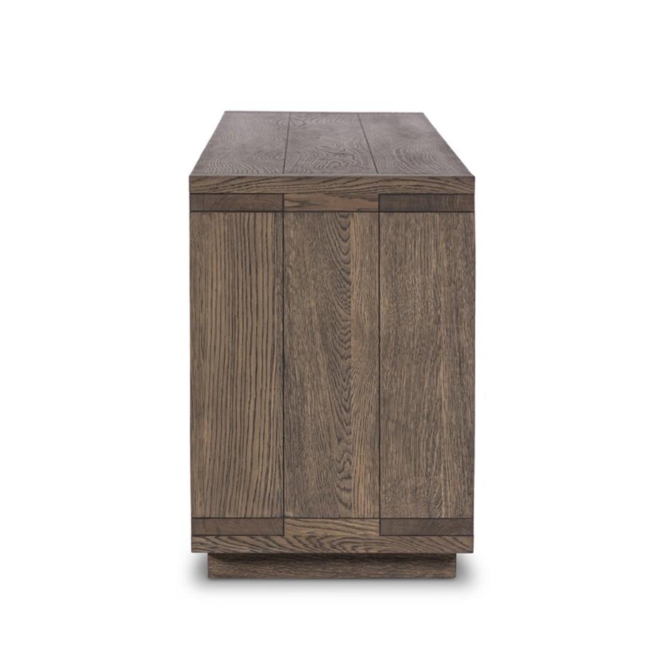 Warby Media Console In Worn Oak by Four Hands