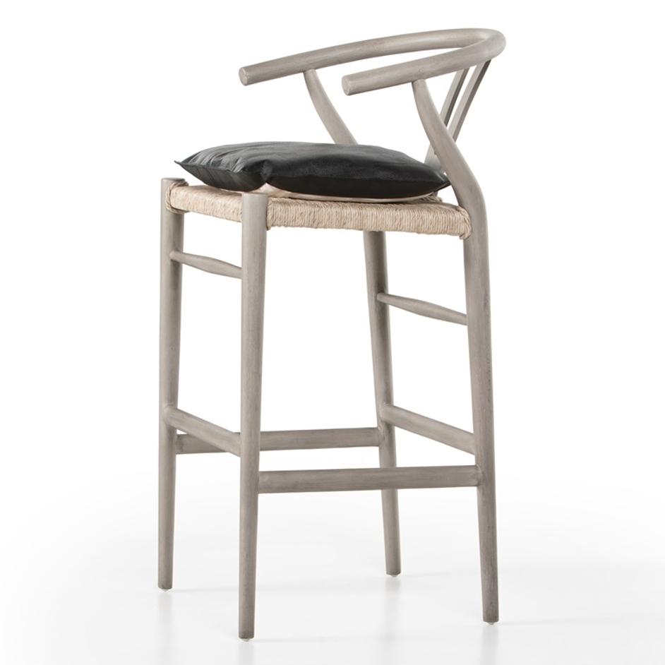 Muestra Stool W Cushion In Wht Grey In Bar by FOUR HANDS