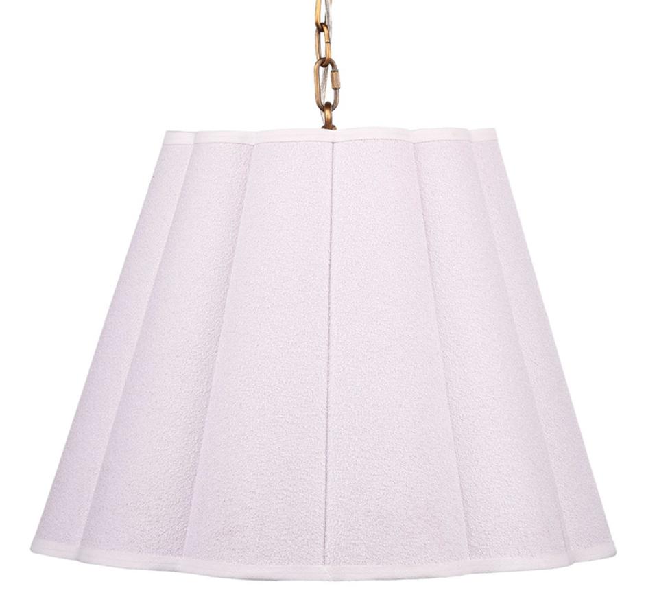 Scalloped 1-Light Pendant, Boucle Linen by Jamie Young