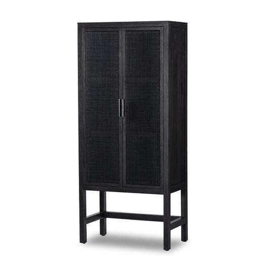 Caprice Narrow Cabinet - Black Natural Cane by Four Hands