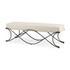 Ayla 55L x 17.6W x 18H Cream Fabric Seat W/ Antique Nickel Frame Bench by Mercana