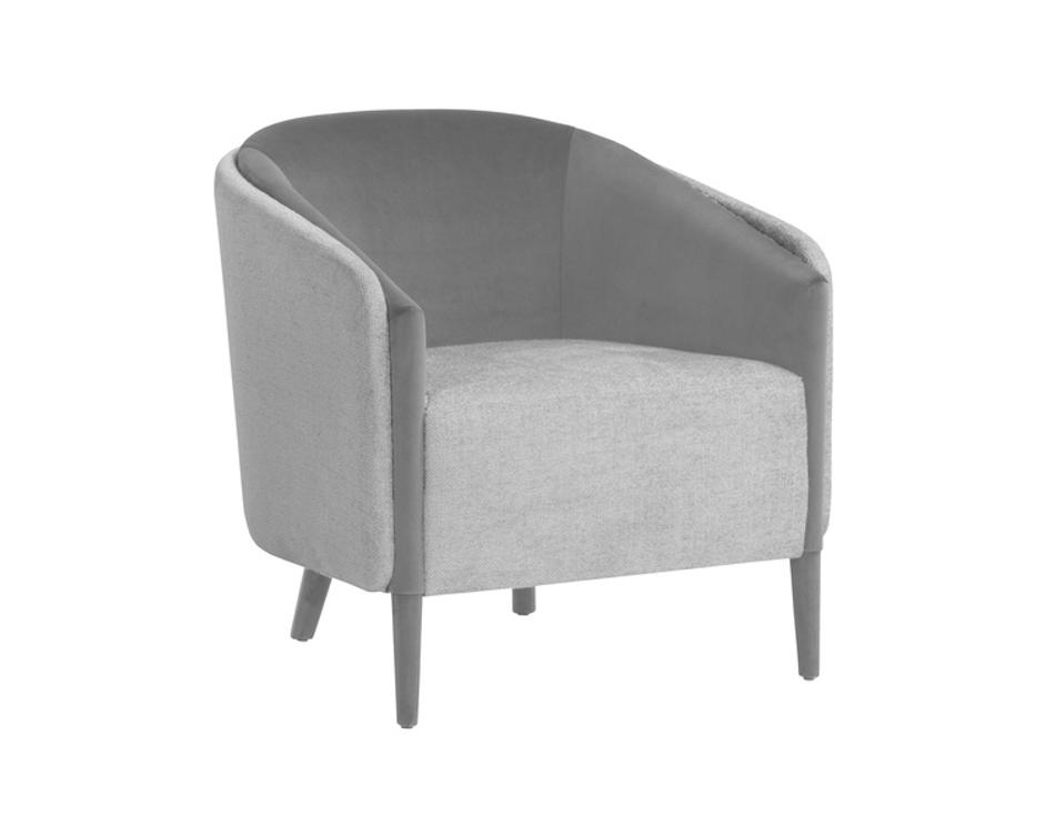 SHEVA ARMCHAIR - SAN REMO WINTER CLOUD / ANTONIO CHARCOAL by Sunpan