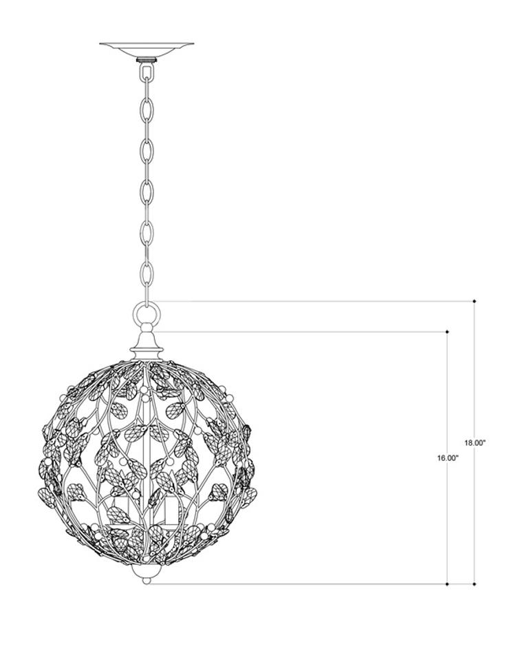 Crystal Bud Silver Orb Chandelier In Silver Granello by Currey & Company