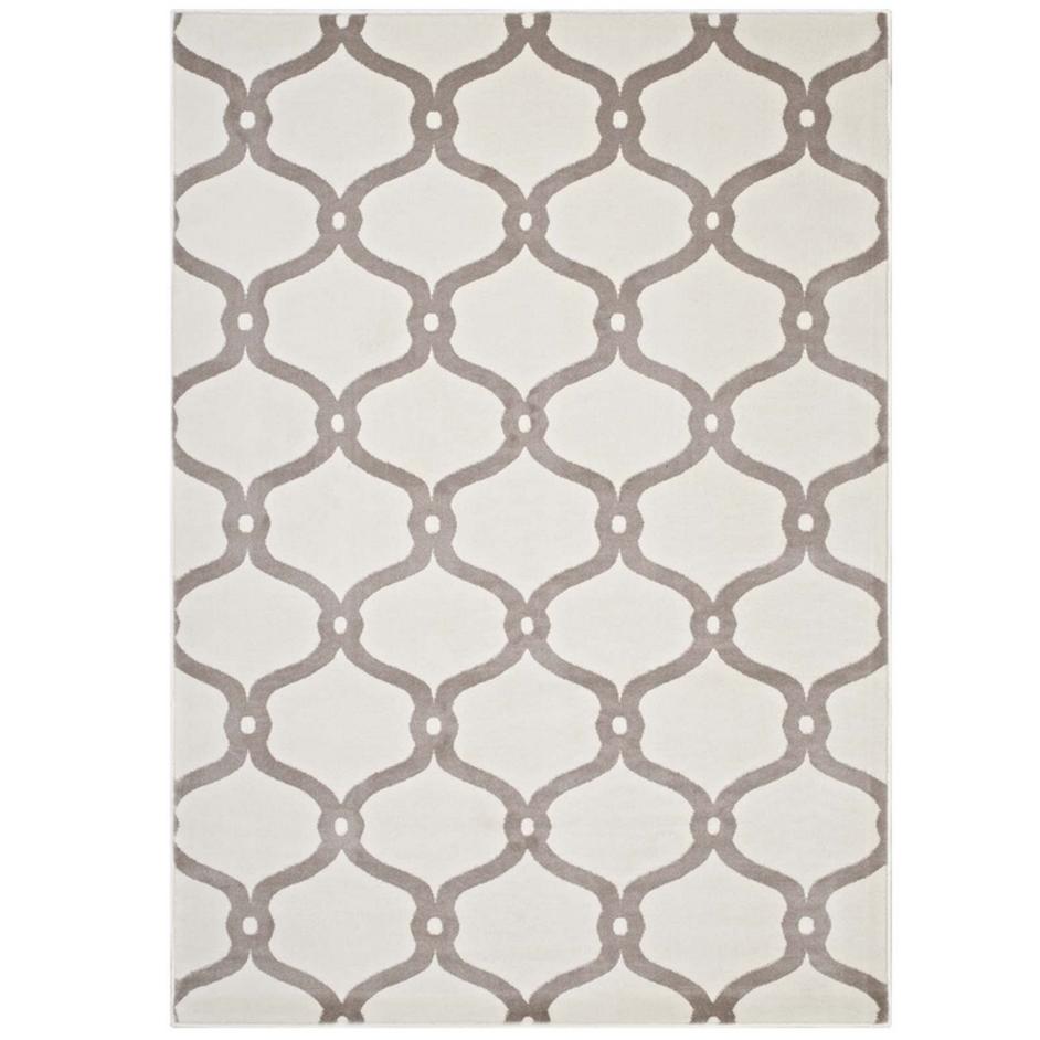 Barrett Chain Link Transitional Trellis 8X10 Area Rug In Beige And Ivory by Modway Furniture