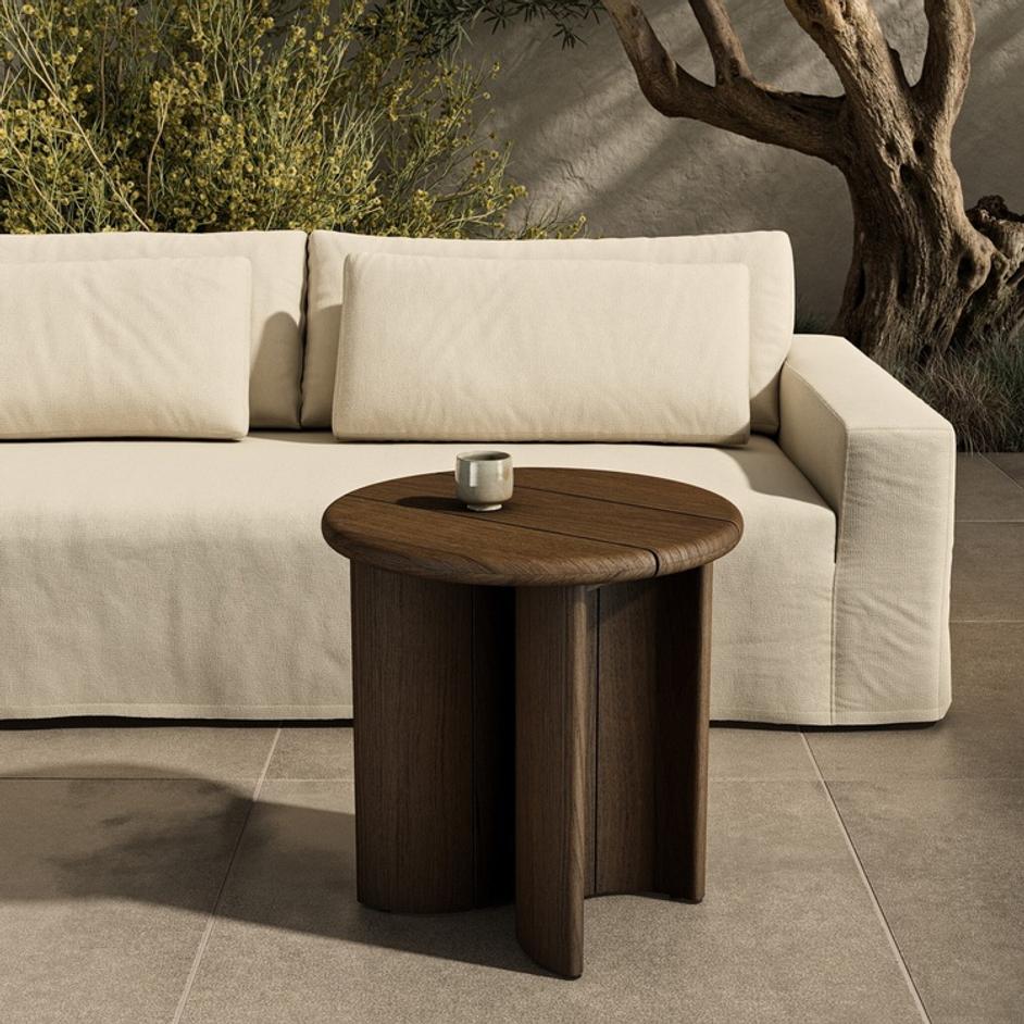 Paden Outdoor End Table In Stained Toasted Brown And FSC by Four Hands