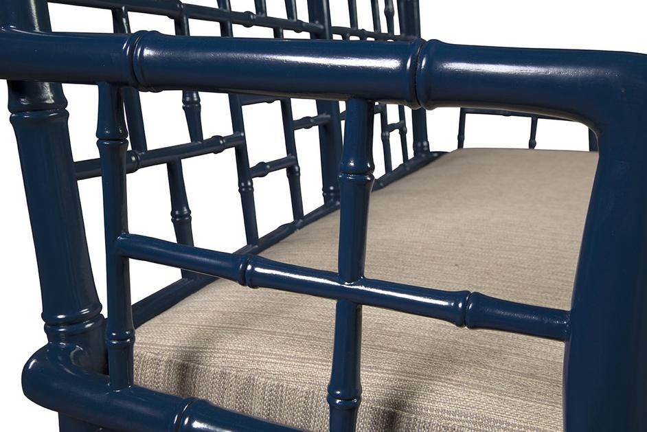 Blue Belleville Settee by Furniture Classics