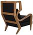 Carol Teak Chair in Waxed Finish with Black Cotton Upholstery by Noir Furniture
