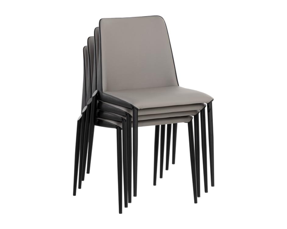 RENEE STACKABLE DINING CHAIR - DILLON STRATUS / DILLON BLACK by Sunpan