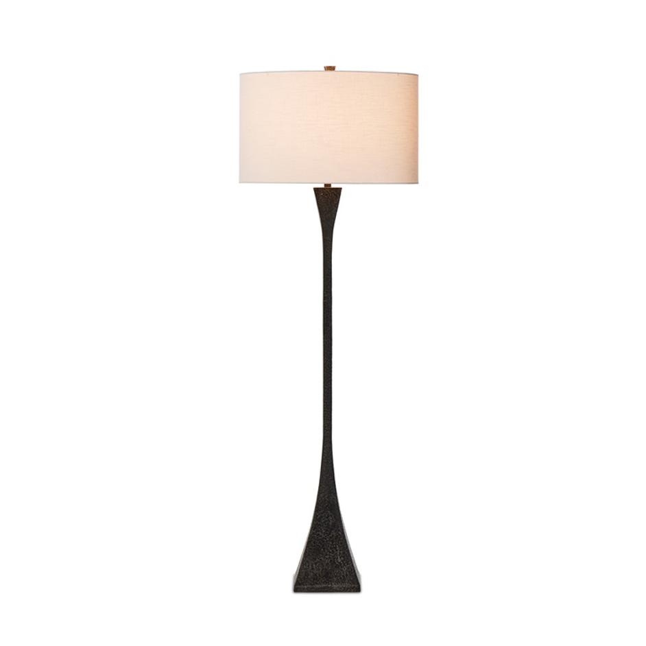 Tapered Forged Floor Lamp in Forged Black by FOUR HANDS