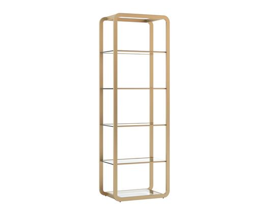 AMBRETTA BOOKCASE - SMALL - GOLD / CLEAR by Sunpan