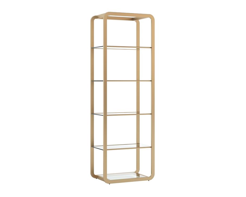 AMBRETTA BOOKCASE - SMALL - GOLD / CLEAR by Sunpan