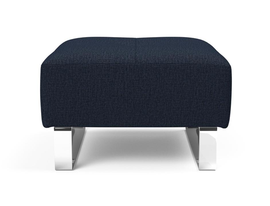 DELUXE EXCESS OTTOMAN in MIXED DANCE BLUE FABRIC WITH Chrome legs 528 by INNOVATION USA