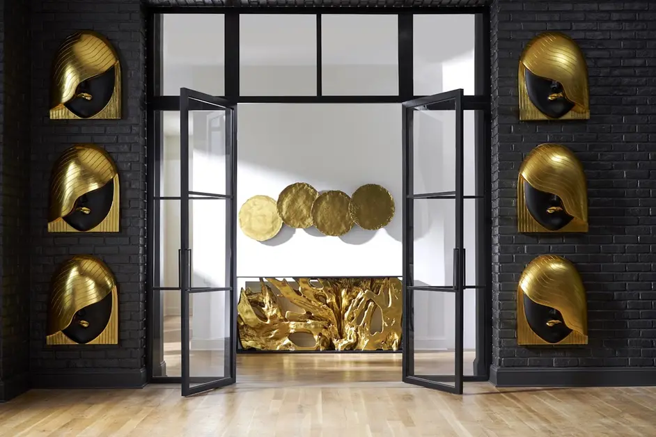 Cast Root Framed Console Table, Wood Frame, Resin, Gold Leaf by Phillips Collection