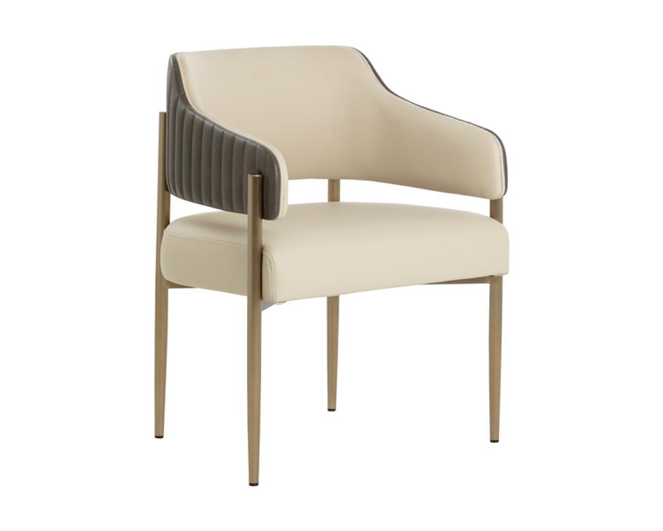 TOVA DINING ARMCHAIR - DILLON CREAM / BRAVO ASH by Sunpan
