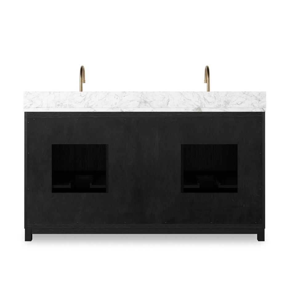 Millie Double Vanity - Satin Drifted Black Veneer by Four Hands