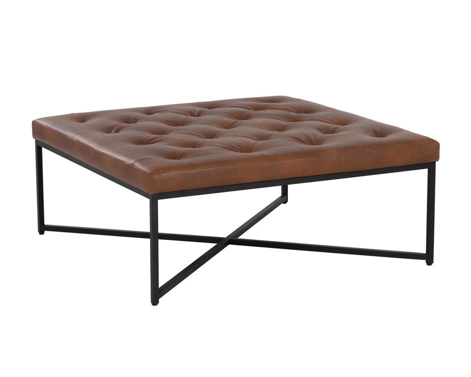 ENDALL OTTOMAN - BLACK - BRAVO COGNAC by Sunpan