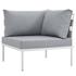 Concord Outdoor Patio Aluminum Corner Sofa In White Gray by Modway Furniture