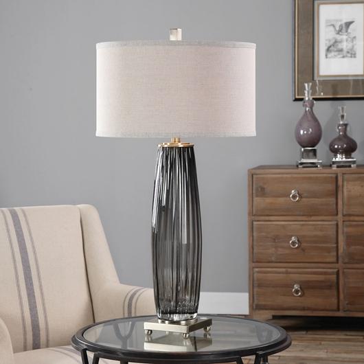 Vilminore Gray Glass Table Lamp by Uttermost