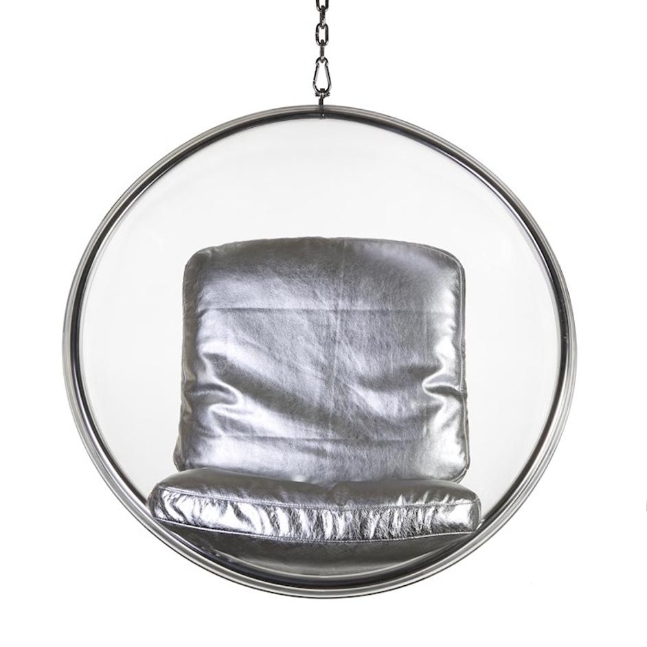 Globe chair- silver leather by Galla Home