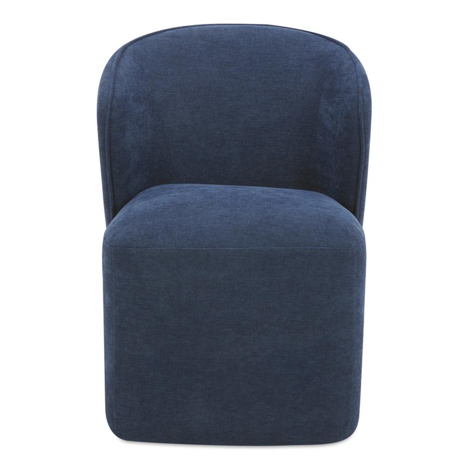 Larson Rolling Dining Chair Navy Blue by Moes Home