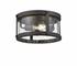 Roundhouse 3 Light Outdoor Flush Ceiling Mount Fixture in Black Finish by Z-Lite