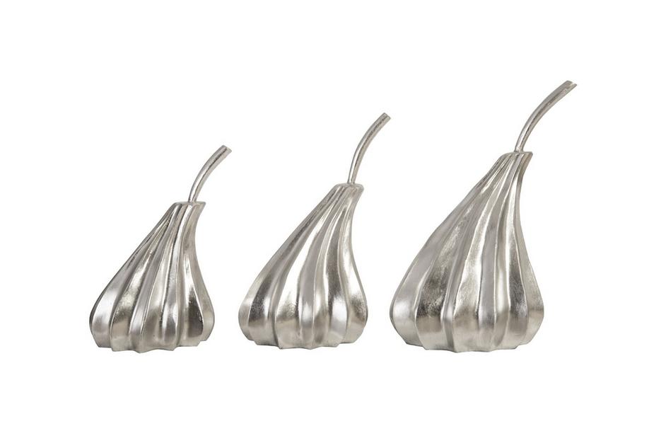 Hand Dipped Pears Set of 3, Silver Leaf by PHILLIPS COLLECTION