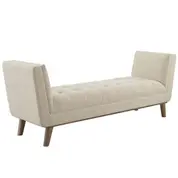 Irmen Tufted Button Upholstered Fabric Accent Bench In Beige by Modway Furniture