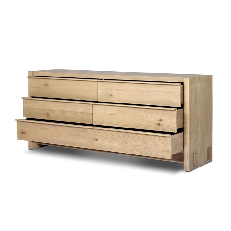 Aramis 6 Drawer Dresser - Sandy Oak Resawn by Four Hands