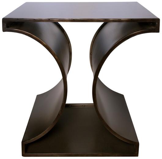 Alec Industrial Steel Side Table in Matte Black by Noir Furniture