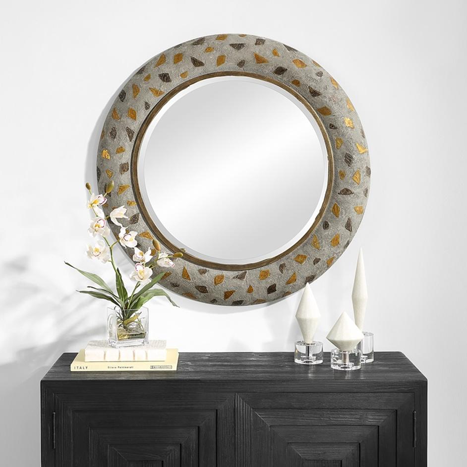 Copper Terrazzo Round Mirror by Uttermost