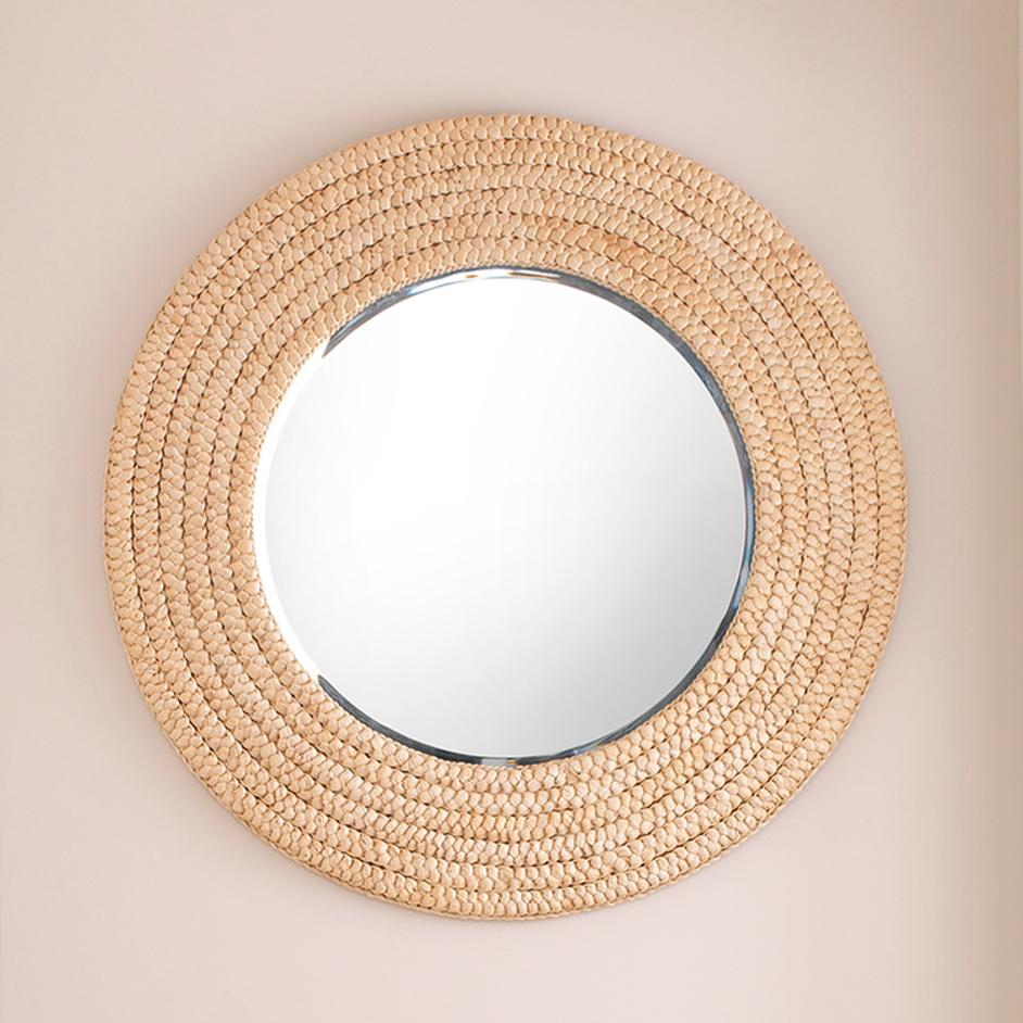 Meadow Seagrass Round Mirror by Jamie Young