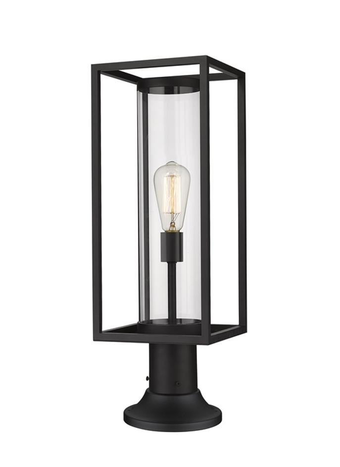 Dunbroch 1 Light Outdoor Pier Mounted Fixture in Black Finish by Z-Lite