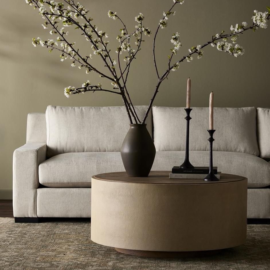 Crosby Round Coffee Table In Light Cream by FOUR HANDS